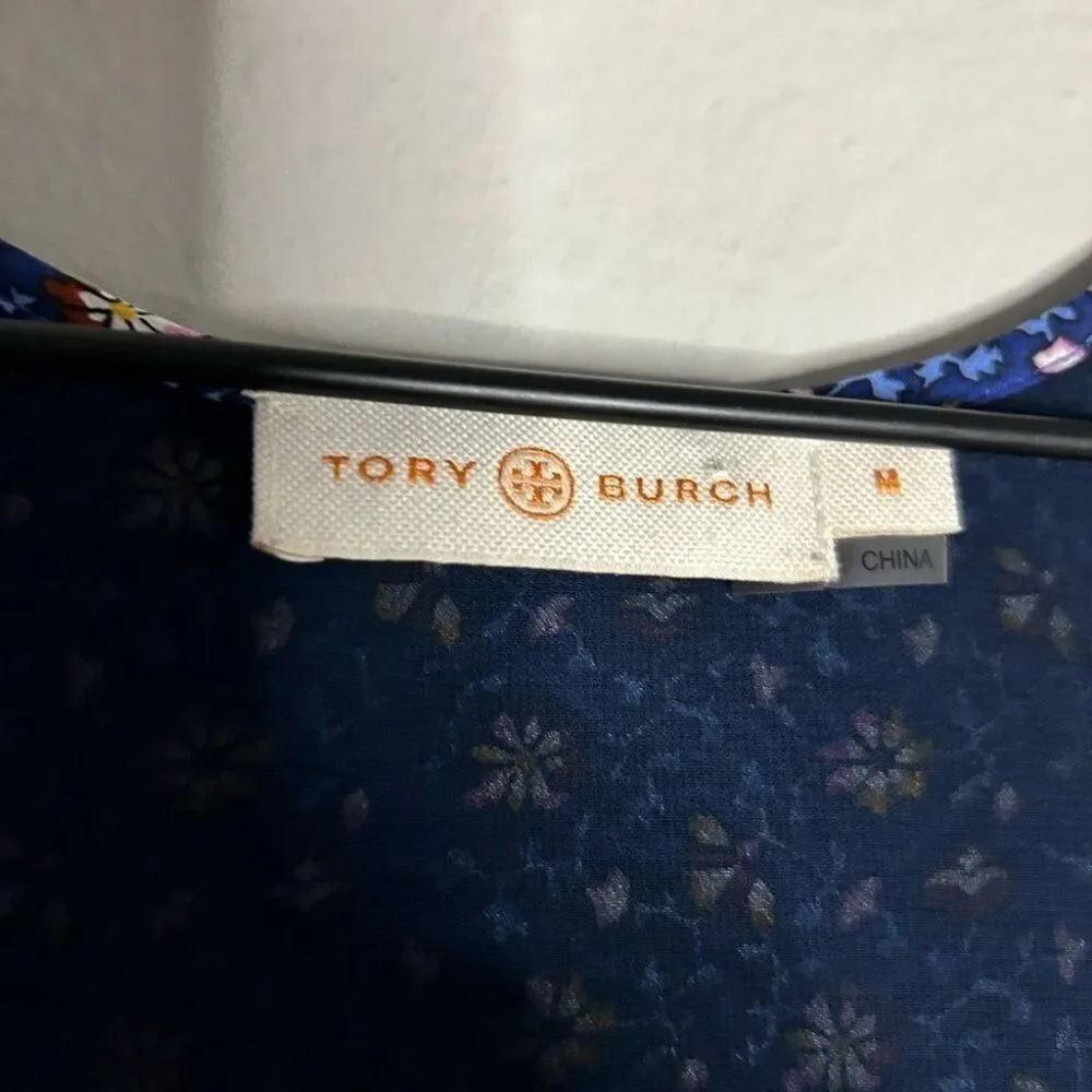 Tory Burch Sydney Dress in Blue Wild Pansy Floral Print